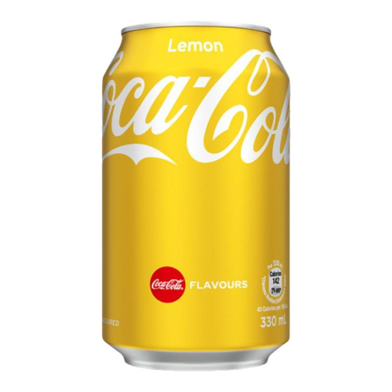 中国香港柠檬可乐可口可乐罐装汽水碳酸饮料夏日解暑6罐一排装