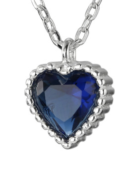 s925通体纯银爱心锆石锁骨链