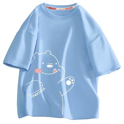 短袖纯棉宽松青少年学生夏季t恤