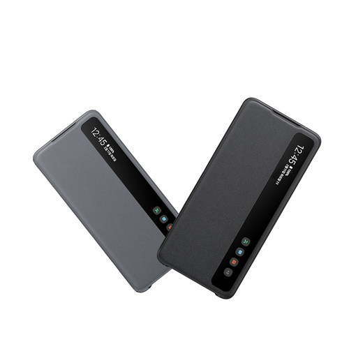三星S20Ultra手机壳原装S20+镜面保护套翻盖s20FE智能皮套5G原厂