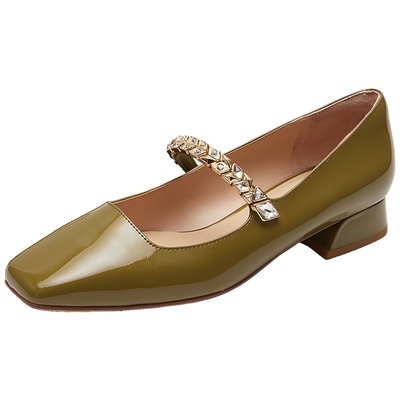 莱尔斯丹水钻方头玛丽珍女鞋单鞋
