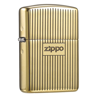 zippo打火机正版黄铜盔甲经典竖纹标煤油防风商务定制外壳正品