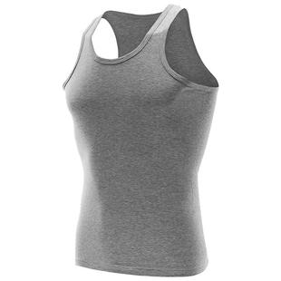 健丹鸟纯棉男士背心春夏青年老头衫打底跨栏工字白色运动大码汗衫