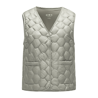 坦博尔短款轻薄v领便携羽绒马甲