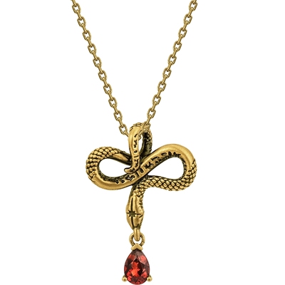 周大福独白复古黄金灵蛇吊坠