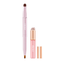 双头伸缩便携唇刷 带盖硅胶专业化妆工具