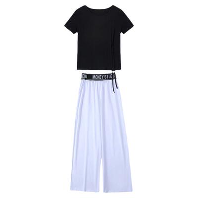 广场舞服装新款短袖莫代尔套装