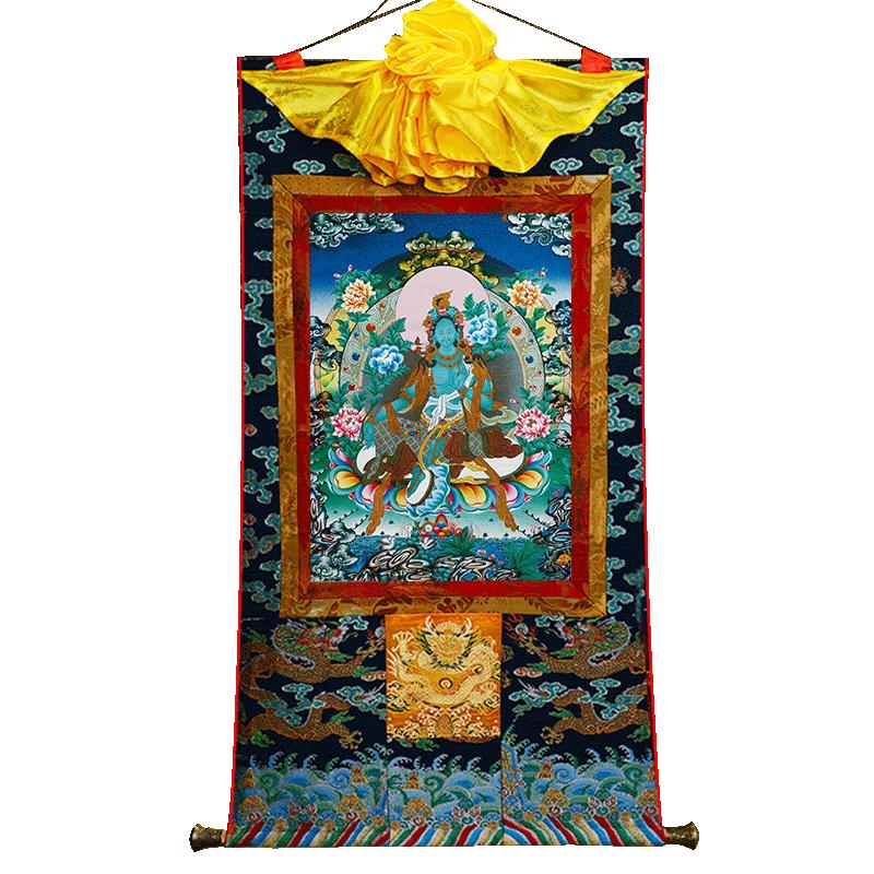 藏村天然矿物颜料画心手工装裱
