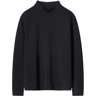 石见山羊毛混纺半高领T恤男士秋冬内搭保暖长袖上衣男款打底衫