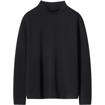 石见山羊毛混纺半高领保暖t恤