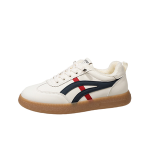 厚底加绒德训鞋女2025冬季新款百搭轻便休闲运动板鞋保暖小白棉鞋