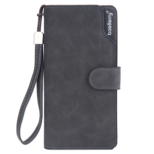 钱包男长款拉链搭扣皮夹大容量手拿包多卡位手机一体卡包男士钱夹