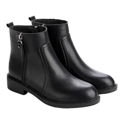 圆头33码低跟平底靴冬季加绒百搭