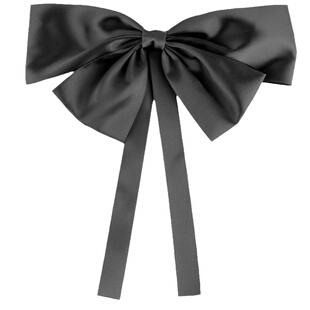 Mona张琦贤同款黑色蝴蝶结发夹高端缎面顶夹发卡女冬天马尾夹头饰