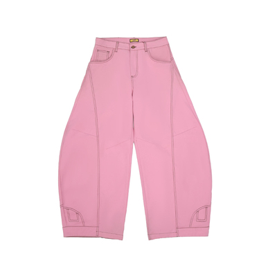 哟酷酷美式复古明线解构阔腿裤