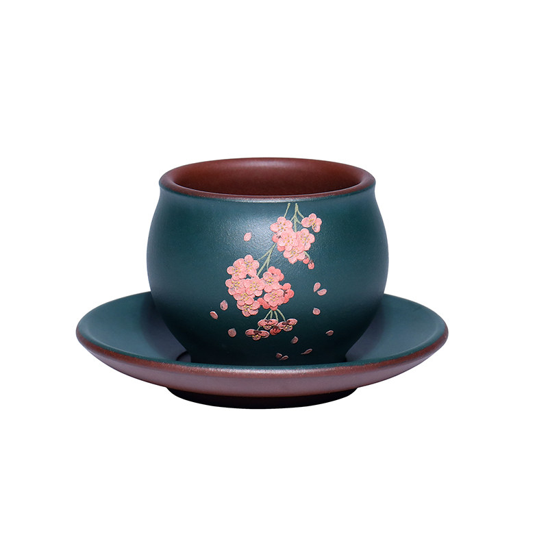 紫砂主人杯女士纯手工彩绘品茗杯