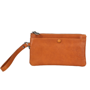 真皮复古植鞣头层牛皮女式长款钱包卡包薄款护照包通用一体手拿包