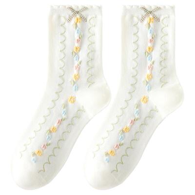 caramella可爱中筒棉袜