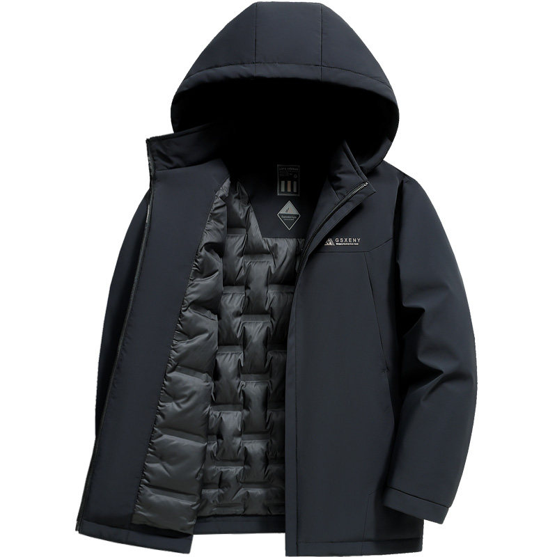 雪中飞牛奶丝连帽羽绒服秋冬外套