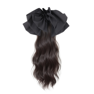 气质低扎蝴蝶结马尾假发抓夹女大波浪长卷发仿真发假发辫马尾发饰