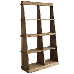 润家家居老松木可折叠置物架多功能收纳展示架实木书架层架陈列架