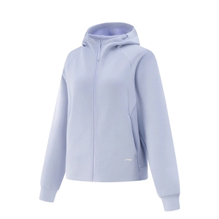 李宁女士外套2025秋季新款休闲简洁加绒宽松开衫连帽卫衣AWDV512