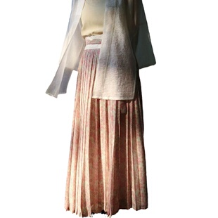 裳裳者华 玫瑰条 春秋唐制八破裙交窬裙日常汉服针织飞机袖短衫