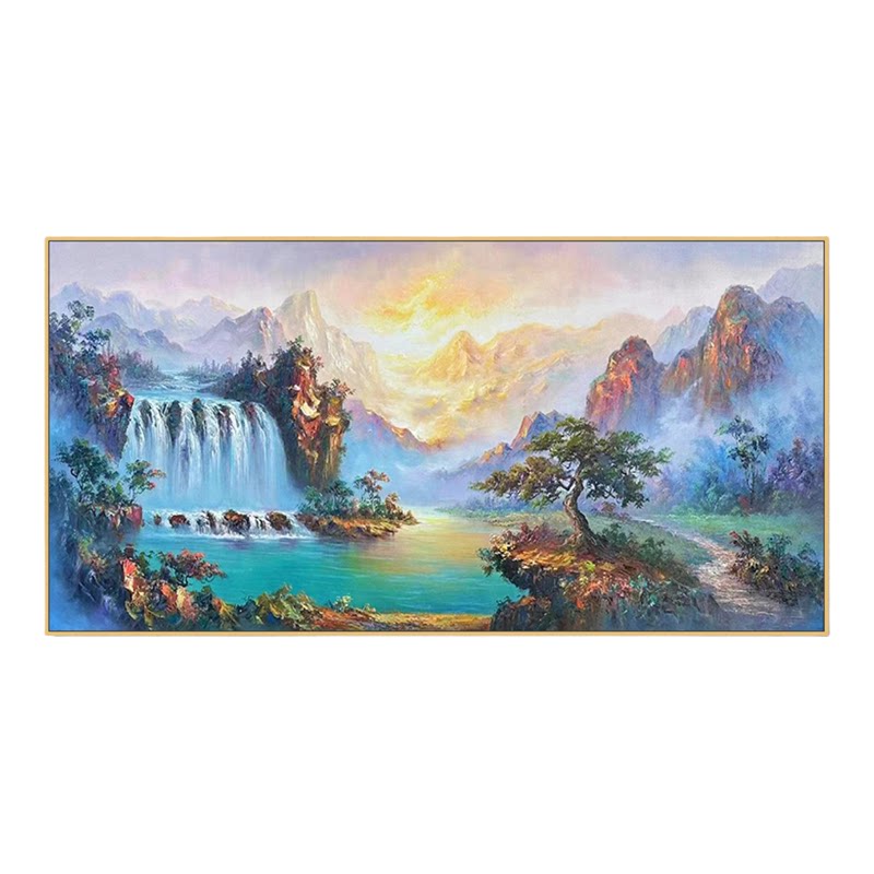 鸿运当头数字油画客厅聚宝盆风景