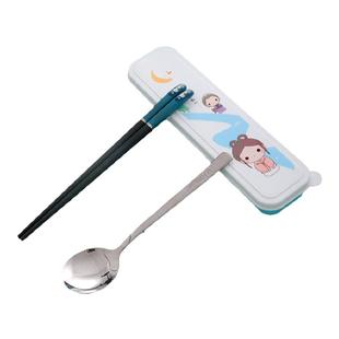 玉米外带餐具儿童筷子勺子304不锈钢学生宝宝合金外出便携式快子