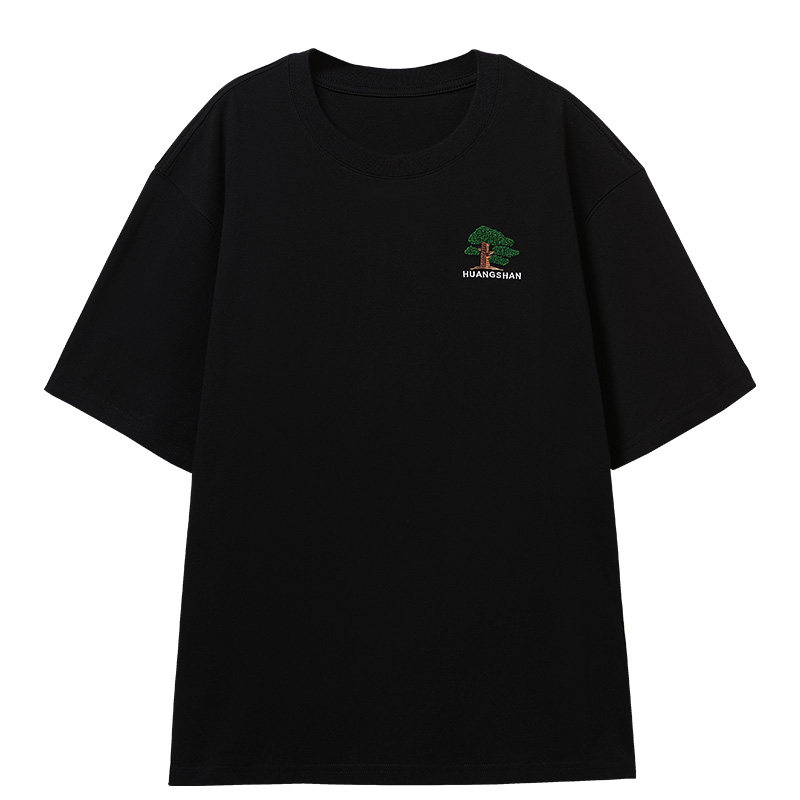 黄山联名骆驼26年新款户外短袖T恤纯棉重磅宽松圆领透气休闲上衣