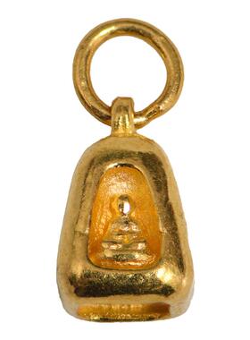 藏珠饰家 足金手工錾刻古法黄金 无相佛四面佛吊坠 手链配饰配件