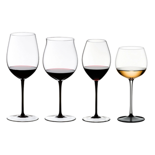 奥地利进口RIEDEL醴铎黑领结黑杆波尔多勃艮第手工水晶红酒杯礼盒