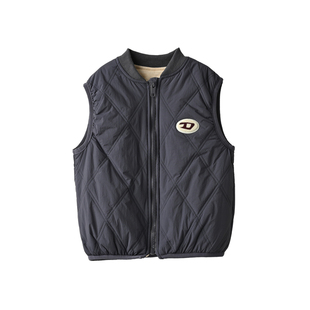 儿童棉马甲 柔软夹棉保暖坎肩 男女童轻快叠穿内穿上衣 中童 冬款