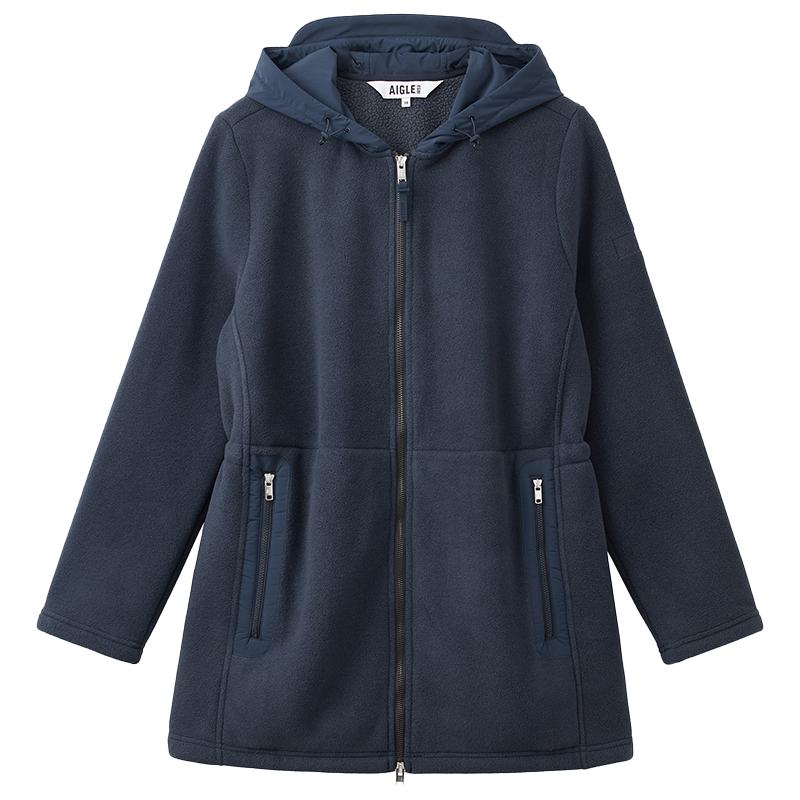 AIGLE艾高Polartec300加厚保暖锁温拉链抓绒休闲法式上衣外套女士