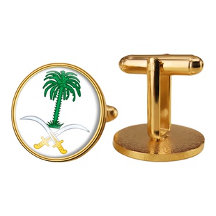 沙特阿拉伯国旗旗帜爱国袖扣世界各国国旗商务袖扣