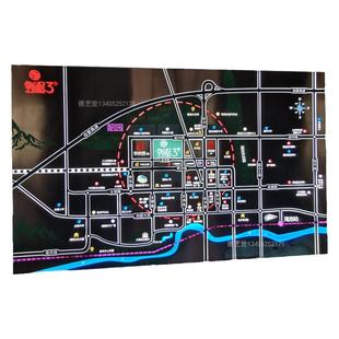 房地产电子区位图制作壁挂楼盘区位图定制售楼部仿古发光区位图