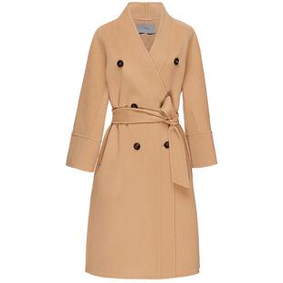 OBEG欧碧倩羊毛双面呢大衣冬季简洁慵懒感中长外套10424097