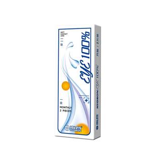 【新手优选】海昌月抛2片隐形近视眼镜eye100%小直径透明正品官方
