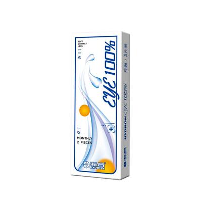 【新手优选】海昌月抛2片隐形近视眼镜eye100%小直径透明正品官方