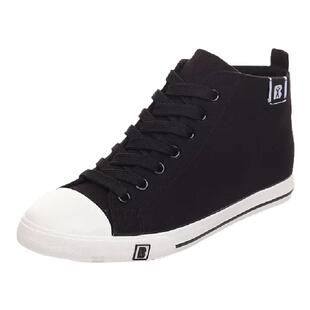 人本高帮帆布鞋女2026春款透气韩百搭黑色板鞋休闲女鞋潮小白鞋