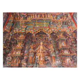 3D-JP拼图平面1200片古建筑艺术客厅插画山西，小西天千佛庵H4055