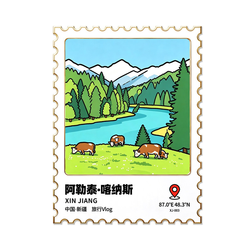 新疆旅行Vlog金属冰箱贴文创纪念