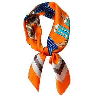 韩国复古链条chic小方巾女薄款丝巾春秋百搭装饰空姐领巾披肩围巾