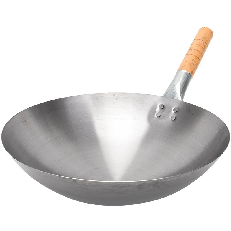 厨房炒锅圆底厨师专用炒锅轻超轻炒锅煤气灶专用大号饭店炒锅专用