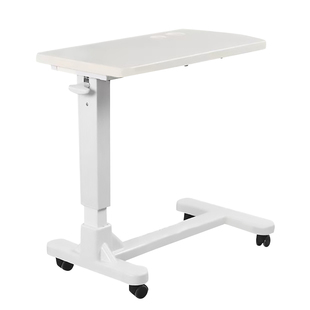 ABS可升降移动餐桌多功能一体床边桌电脑床边桌医用带轮病床餐桌