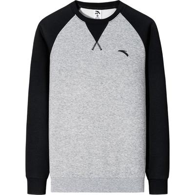 安踏卫衣男加绒保暖圆领套头衫