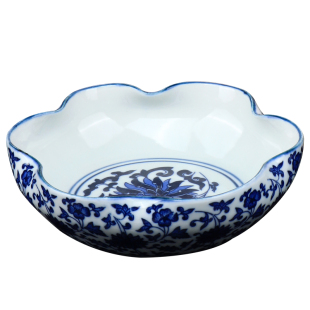 光祖景德镇陶瓷毛笔笔洗青花瓷洗笔缸笔洗笔筒套装毛笔摆件古风创意书法工具洗墨碟文房四宝桌面摆件仿古墨池