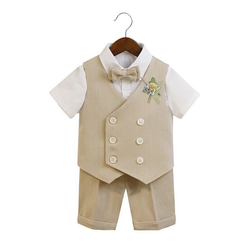 儿童马甲西服套装婚礼男童秋冬幼儿园礼服男孩宝宝花童演出服西装