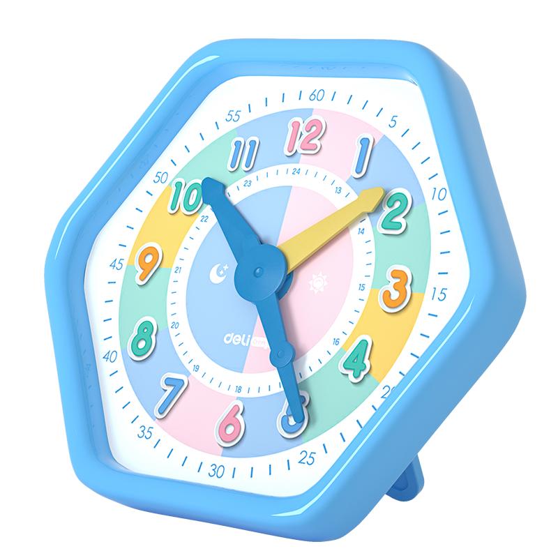 得力钟点学习器三针联动儿童小学生时钟教具钟表模型益智早教认知