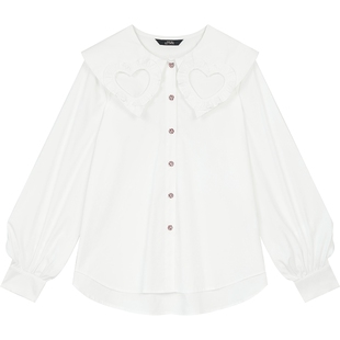 妖精的口袋法式宫廷甜美白衬衫女2026年早春新款内搭衬衣新年穿搭